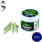 Fishack Yüzen Silikon Kurt - Glow Alabalık Yemi - 37MM - Karides Kokulu - Küf Yeşili - Trout Bait - 1