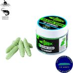 Fishack Yüzen Silikon Kurt - Glow Alabalık Yemi - 37MM - Karides Kokulu - Küf Yeşili - Trout Bait