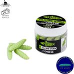 Fishack Yüzen Silikon Kurt - Glow Alabalık Yemi - 37MM - Peynir Kokulu - Küf Yeşili - Trout Bait - 1