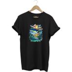 Fishing Balık Baskılı Balıkçılık %100 Pamuk Regular Fit Bisiklet Yaka T-Shirt - XL - Siyah