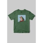 Fishing Balıkçıklık, Deniz Balık Avcılığı Regular Fit %100 Pamuk Bisiklet Yaka Hunter T-Shirt - Haki Yeşil