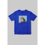 Fishing Balıkçıklık, Deniz Balık Avcılığı Regular Fit %100 Pamuk Bisiklet Yaka Hunter T-Shirt - Saks Mavi