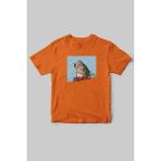 Fishing Balıkçıklık, Deniz Balık Avcılığı Regular Fit %100 Pamuk Bisiklet Yaka Hunter T-Shirt - Turuncu - 2XL