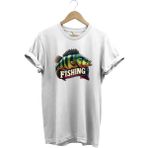 Fishing Balıkçılık Baskılı Levrek Balığı %100 Pamuk Regular Fit Bisiklet Yaka T-Shirt - XL - Beyaz