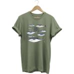 Fishing Balıkçılık Uzunkanat Orkinos Tuna Balığı Baskılı %100 Pamuk Regular Fit T-Shirt - Haki