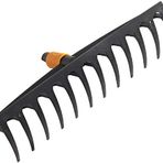 Fiskars 12 Alet Başlıklı Tırmık, Genişlik: 41 cm, Fiskars Takviyeli Plastik Teneke, Siyah/Turuncu, QuikFit, 1000643