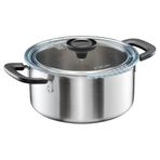 Fiskars Gryte kapaklı, 3 litre, çap 22,5 cm, güveç tenceresi, tüm ocaklar için uygundur, geri dönüştürülmüş paslanmaz çelik, fonksiyonel şekil, 1072316