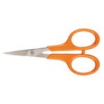 Fiskars Kavisli bıçaklı manikür/nakış makası, Toplam uzunluk: 10 cm, Sağ ve sol elini kullananlar için, Paslanmaz çelik bıçaklar/plastik saplar, Klasik, 1005144