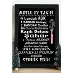 FISKBO Mutlu Ev Tarifi Ahşap 24x33 cm Tasarım Çerçeve
