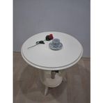 Fiskos Sehpa 90638 3Ayk Çiçeklik Sehpa Parlak Krem Lake Çift Kat Ahşap Mdf Tabla