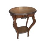 Fiskos Sehpa Oyma Model Parlak Kaplama MDF tabla Kayın ayak Parlak Ceviz 13711