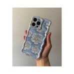 FİŞNEİLETİŞİM iPhone 14 Pro ile Uyumlu Yağlı Boya Çiçek Desenli Silikon Kılıf, Çok Renkli