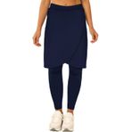 Fisoew Kadın diz boyu atletik etek tozluk Wrap spor salonu egzersiz Golf tenis skort cep ile, Lacivert, XS