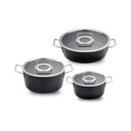 Fissler 6 Parça Adamant Tencere Seti Cam Kapak Fs15612503000 siyah