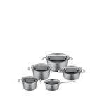 Fissler Phi Collection Cam Kapak Gri Çelik 9 Parça Tencere Seti