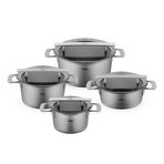 Fissler Phi Collection Cam Kapak Gümüş 8 Parça Tencere Seti