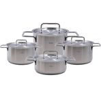 Fissler Pure Collection 8 Parça Cam Kapaklı Çelik Tencere Seti