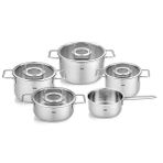 Fissler Pure Collection 9 Parça Cam Kapak Çelik Tencere Seti
