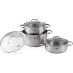 Fissler San Francisco 6 Parã§a Tencere Seti - Kalın Tabanlı, Indüksiyon Uyumlu, Bulaşık Makinesi Güv - Gümüş