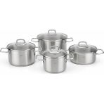 Fissler Viseo Ãelik Tencere Seti 8 Parã§a - Kalın Tabanlı, Indüksiyon Uyumlu, Bulaşık Makinesi Güve - Gümüş