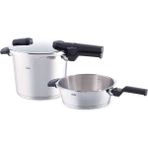 Fissler Vitaquick 2'li Düdüklü Tencere Seti - 4,5 + 2,5 Lt - 4,5 L - Gri