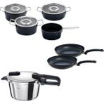 Fissler Vitaquick Edition 4,5 Litre Düdüklü Tencere + Adamant Tencere ve Tava Seti - Gri