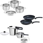 Fissler Vitaquick Edition 6+3,5 Litre Düdüklü Tencere + Pure Collection Tencere ve Tava Seti - Gümüş