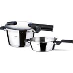 Fissler Vıtaquıck Paslanmaz Çelik Düdüklü Tencere Takımı 8.0 lt + 4.0 lt Gri Renk Set - 4 - 8 L Set