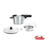 Fissler Vitaquick Premium 4,5 Litre Düdüklü Tencere + Cam Kapak 22 Cm + Buhar Aparatı Metalik