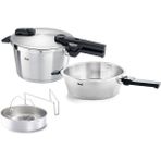Fissler Vitaquick Premium 4,5+2,5 Litre Düdüklü Tencere Gümüş Renk Paslanmaz Çelik ile Enerji Tasarruflu - 3,5 L