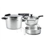 Fissler Vitaquick Premium 602-810-11-090 Düdüklü Tencere Seti 4 + 8 L + Cam Kapak + Buharda Pişirme Aparatı