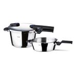 Fissler Vitaquick Premium 8.0lt+ 4.0lt Paslanmaz Çelik Siyah Düdüklü Tencere Seti