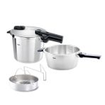 Fissler Vitaquick Premium Mat 8+4 Litre Düdüklü Tencere + Buharda Pişirme Aparatı