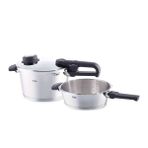 Fissler Vitavit Premium 622-412-13-090 Mat Düdüklü Tencere 6 + 3,5 L + Cam Kapak + Buharda Pişirme Aparatı