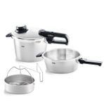 Fissler Vitavit Premium Mat 4.5+2.5 lt Gri Çelik Düdüklü Tencere Seti