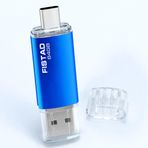 FISTAD USB Stick 64 GB, 2'si 1 arada OTG bellek 64 GB USB 2.0 Pen Drive Memory Stick Tip C Thumb Drive Flash Drive akıllı telefonlar, PC, dizüstü bilgisayar vs. için (mavi)