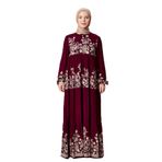 Fistan Tesettür Eteği Kat Kat Çiçek Desenli Çingene Viskon Elbise Tesettür Elbise Anne Elbisesi Namaz Elbisesi Çiçek Desen Kırmızı 42-44