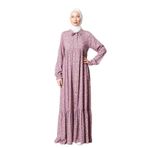 Fistan Tesettür Önden Düğmeli Viskon Kumaş Tesettür Elbise Anne Elbisesi Pamuklu Kumaş Geniş Beden Pembe 1 40-42
