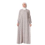 Fistan Tesettür Tesettür Giyim Anne Elbises Namaz Elbissi Viskon Çiçek Boydan Elbise V Roba Balık Elbise Büyük Beden Çiçek Desen Pembe 54-56