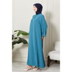 Fistan Tesettür Tesettür Giyim Anne Elbisesi Namaz Elbisesi Aerobin Boydan Elbise V Roba Balık Elbise Büyük Beden Mavi 50-52