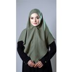 Fıstık Yeşili Pratik Hazır Geçmeli Tesettür Eşarp Pamuk Caz Kumaş Düz Hijab 2306_36