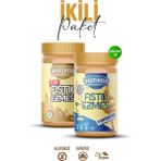 Fıstıkos %100 Şekersiz ve Tatlı Parçacıklı 2'li Yer Fıstığı Ezmesi Paketi 650G X2 - 1,3 kg