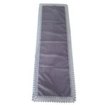 Fistolu Runner Masa Örtüsü, Dantel Kenarlı, Gri, 165x55 cm, Ev Tekstili için Şık Koşucu