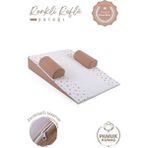 Fisun Baby Bebek Reflü Yatağı (Kahverengi-Yıldız) Yıkanabilir Kılıflı, Ortopedik, Ana Kucağı - Büyük Boy