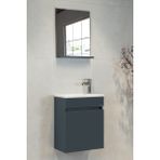 Fit Banyo Dolabı Seti (45 cm Koyu Gri Aynalı Lavabolu Mdf)