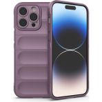 FitCase Apple iPhone 15 Pro Max Kılıf Optimum Lens Çerçeveli Silikon Kapak - Mor
