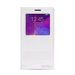 Fitcase Dolce Note 4 N910 Gizli Mıknatıslı Pencereli Beyaz Kılıf