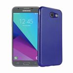 FitCase Galaxy J7 2017 Elektroliz Carbon Desen Lacivert Arka Kapak