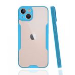 FITCASE iPhone 13 Kılıf Platin Matte Silikon Arka Kapak Açık Mavi