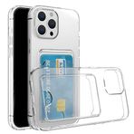 Fitcase iPhone 14 Pro Max Cardy Şeffaf Kartlık Cepli Kapak Kılıf